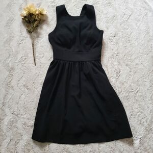 Hitherto Black A-Line Accent Bow Criss Cross Back Dress Size 2